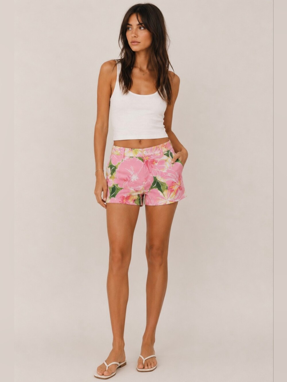Lilly Pulitzer Palm Beach Fit Cotton Floral Woven Shorts Coastal Resort Size 6